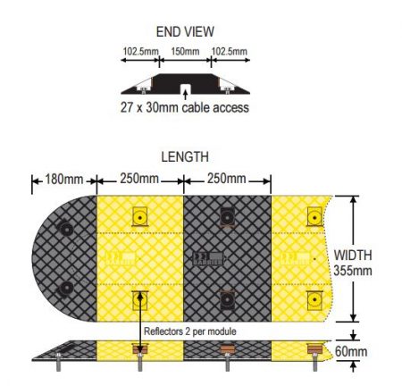 SLO-MOTION COMPLIANCE Speed Hump End Caps-black
