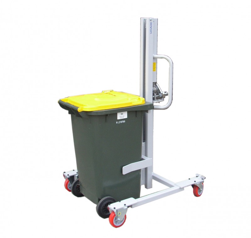 Wheelie Bin Lift Trolley, Manual Lift and Manual Push Spacepac Industries