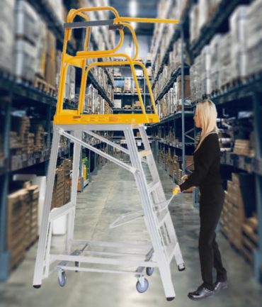 Warehouse staff following best practices for fall prevention in Australian workplaces.