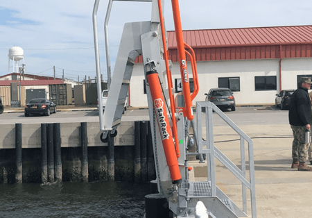 Marine Aluminum Gangways installed at industrial dock