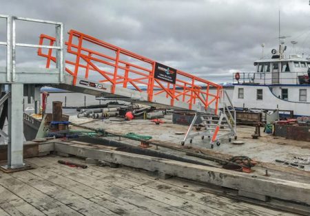 Marine Aluminum Gangway connecting barge to dock