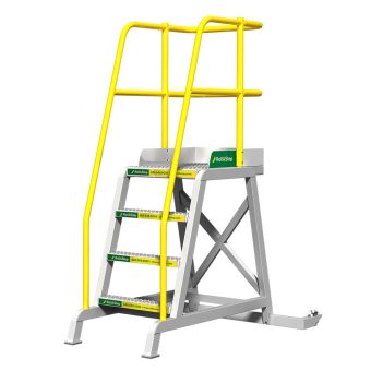 Adjustable Tilt and Roll Work Platform in an industrial workspace