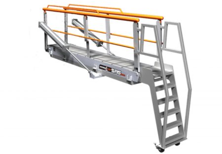 Self-Adjusting Marine Aluminum Gangway providing level access to vessels
