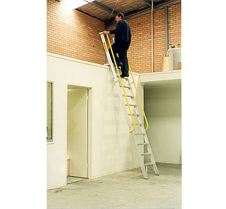 Industrial mezzanine access ladder for warehouse and workshop