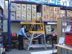 Lift-Truk order picking ladder with Rota-Gate for side access