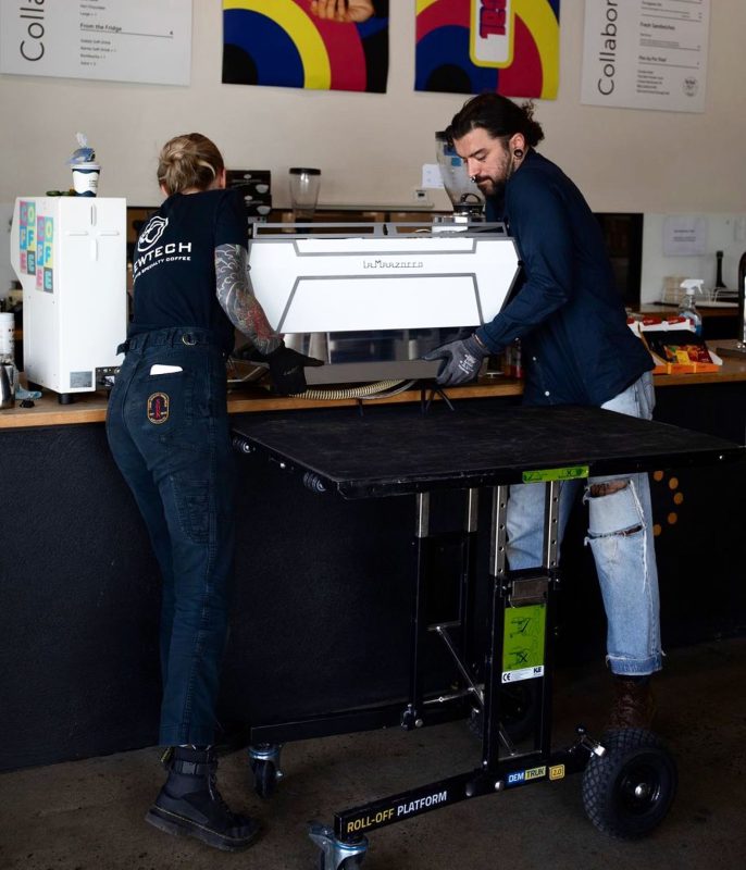 Demtruk Folding Cart 2.0 roll off platform for loading heavy equipment