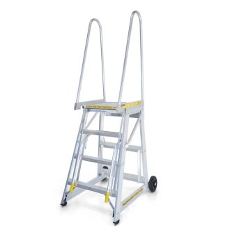 Stockmaster Step-Thru Platform Ladder in mobile position
