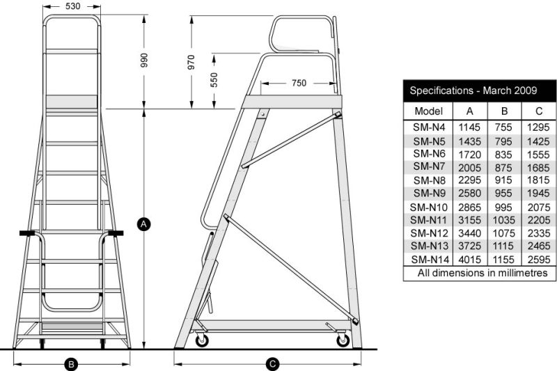 Warehouse Access Safety Ladder platform access equipment